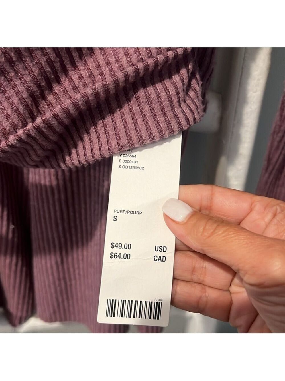 Urban Outfitters cotton Purple Ribbed Long Sleeve belted Romper nwt small - Picture 5 of 11